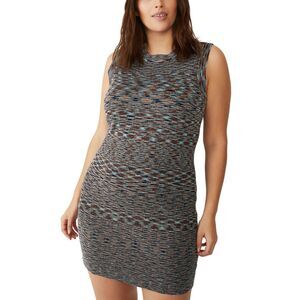 Trendy Plus Size Ada Sleeveless Spacedye‎ Knit Mini Dress Size 20